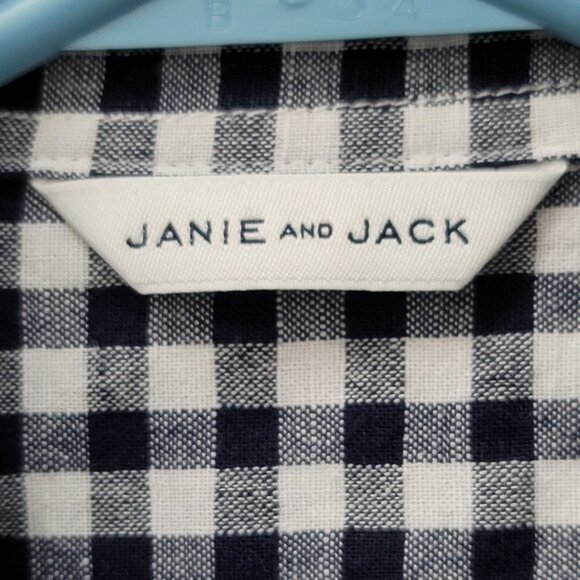 Janie & Jack Navy & White Button Down Shirt missing size tag Approx size 8 - Picture 3 of 9